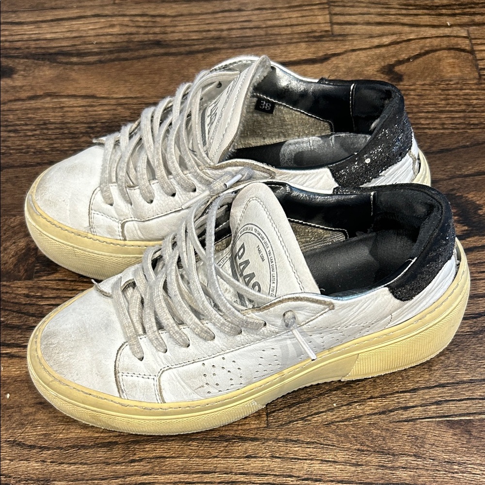 P448 White and Black Sneakers
